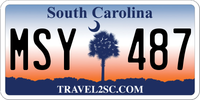 SC license plate MSY487