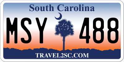 SC license plate MSY488