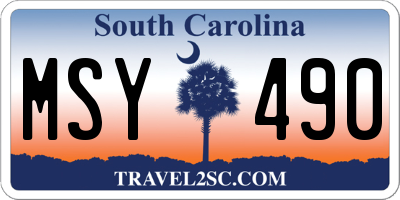SC license plate MSY490
