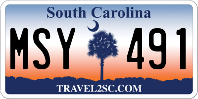 SC license plate MSY491