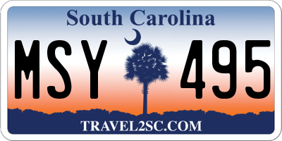 SC license plate MSY495
