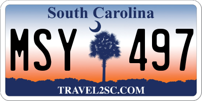 SC license plate MSY497