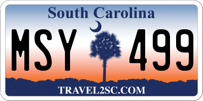 SC license plate MSY499