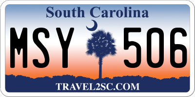 SC license plate MSY506