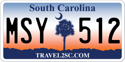 SC license plate MSY512