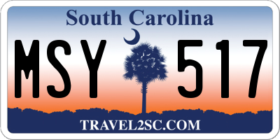 SC license plate MSY517