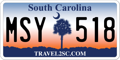 SC license plate MSY518