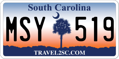 SC license plate MSY519