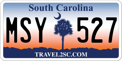 SC license plate MSY527