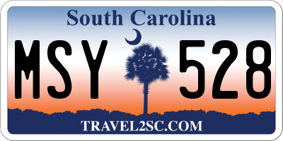 SC license plate MSY528