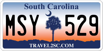 SC license plate MSY529