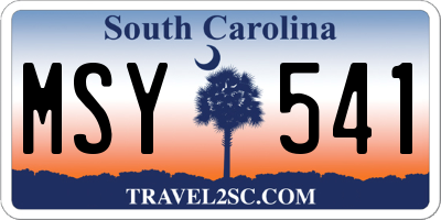 SC license plate MSY541