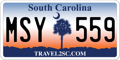 SC license plate MSY559