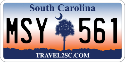 SC license plate MSY561