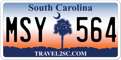 SC license plate MSY564
