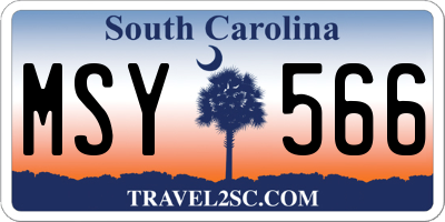 SC license plate MSY566
