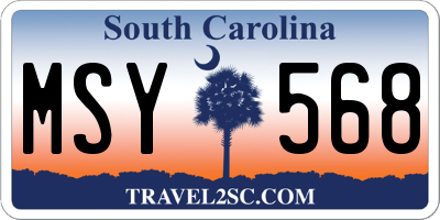 SC license plate MSY568