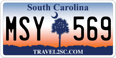 SC license plate MSY569
