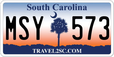 SC license plate MSY573