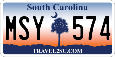 SC license plate MSY574