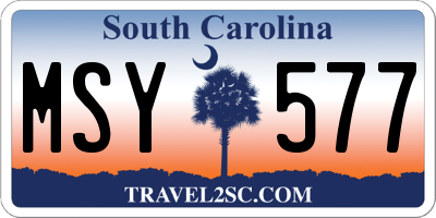SC license plate MSY577