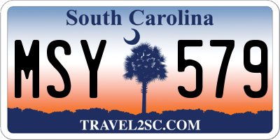 SC license plate MSY579