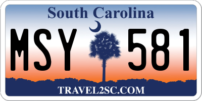 SC license plate MSY581