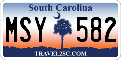 SC license plate MSY582