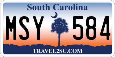 SC license plate MSY584