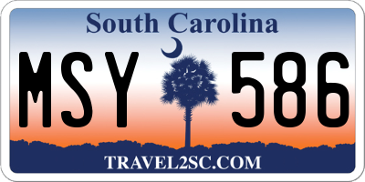SC license plate MSY586
