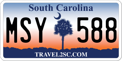 SC license plate MSY588