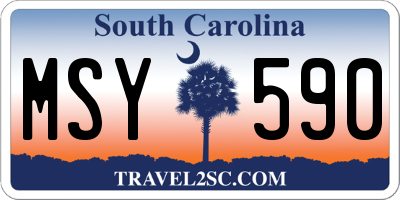 SC license plate MSY590