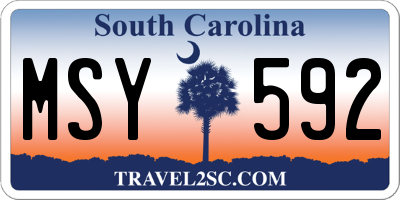 SC license plate MSY592