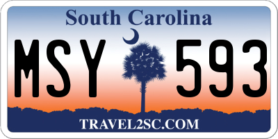 SC license plate MSY593
