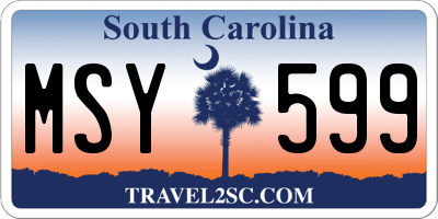 SC license plate MSY599