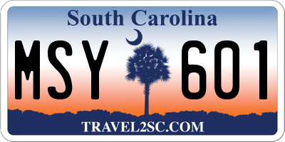 SC license plate MSY601
