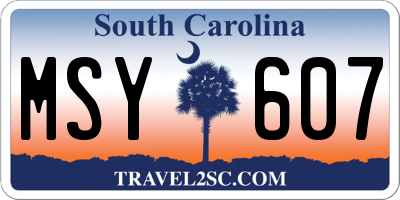 SC license plate MSY607