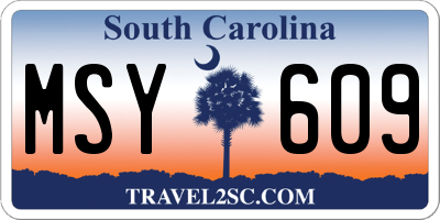 SC license plate MSY609