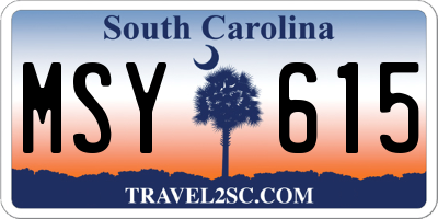 SC license plate MSY615