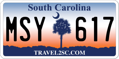 SC license plate MSY617