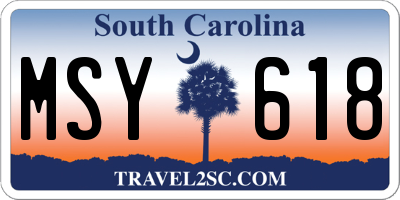 SC license plate MSY618