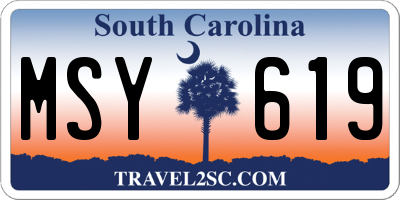 SC license plate MSY619