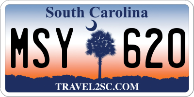 SC license plate MSY620