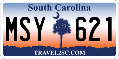 SC license plate MSY621