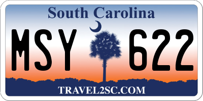 SC license plate MSY622