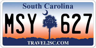 SC license plate MSY627