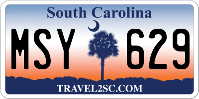 SC license plate MSY629