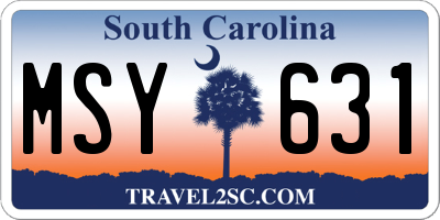 SC license plate MSY631