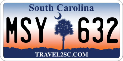 SC license plate MSY632