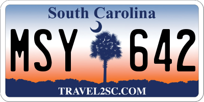 SC license plate MSY642